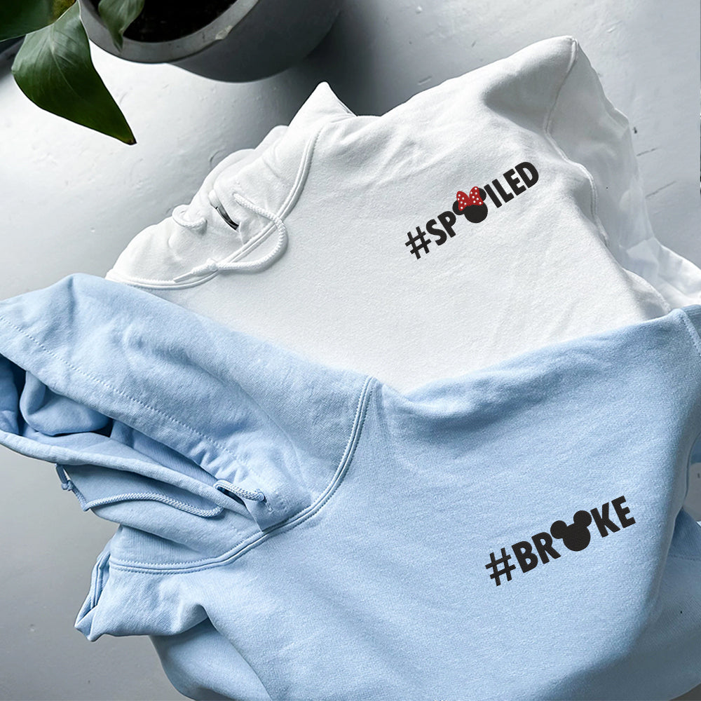 Broke x Spoiled Custom Embroidered Matching Hoodies For Couples