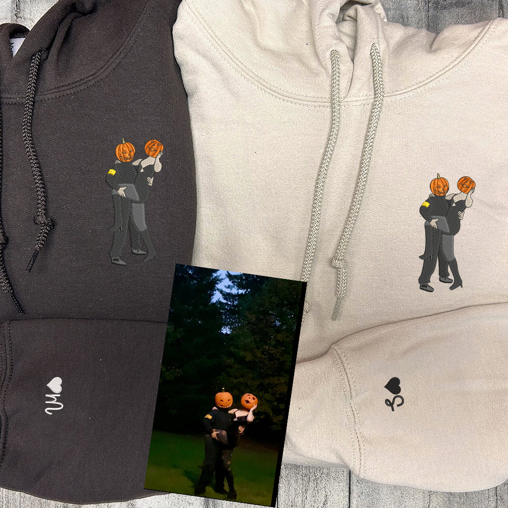 Personalized Picture Full-color Hoodie Sweatshirt, Portrait Photo Couple Full-color Sweatshirt, Custom Art Photo Hoodie - Perfect for Cozy Couples Gifts